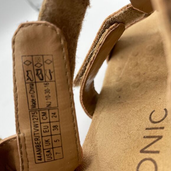 Vionic Amber 44 Sandals Orthaheel Ankle Strap Gold Comfort Cork Womens Size 7 - Picture 8 of 9